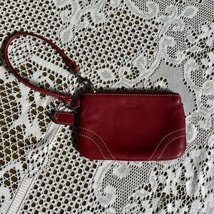 COACH Red Leather Wristlete